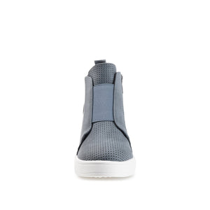 CLARA WEDGE SNEAKERS IN VEGAN LEATHER - Blue PU