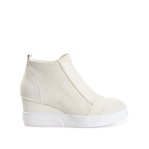 CLARA WEDGE HEEL SNEAKERS IN WIDE - Bone PU