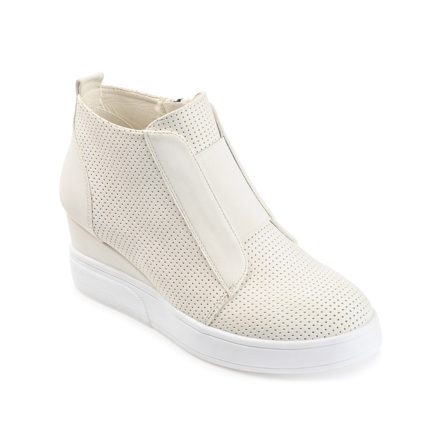 CLARA WEDGE SNEAKERS IN VEGAN LEATHER - Bone PU