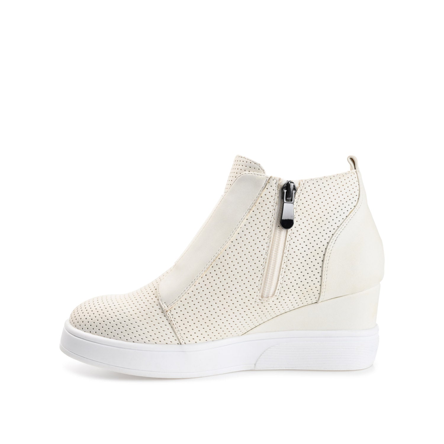 CLARA WEDGE HEEL SNEAKERS IN WIDE - Bone PU