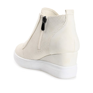 CLARA WEDGE HEEL SNEAKERS IN WIDE - Bone PU