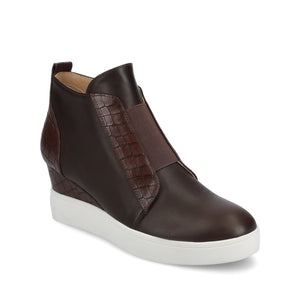 CLARA WEDGE SNEAKERS IN STATEMENT IN WIDE - Chocolate