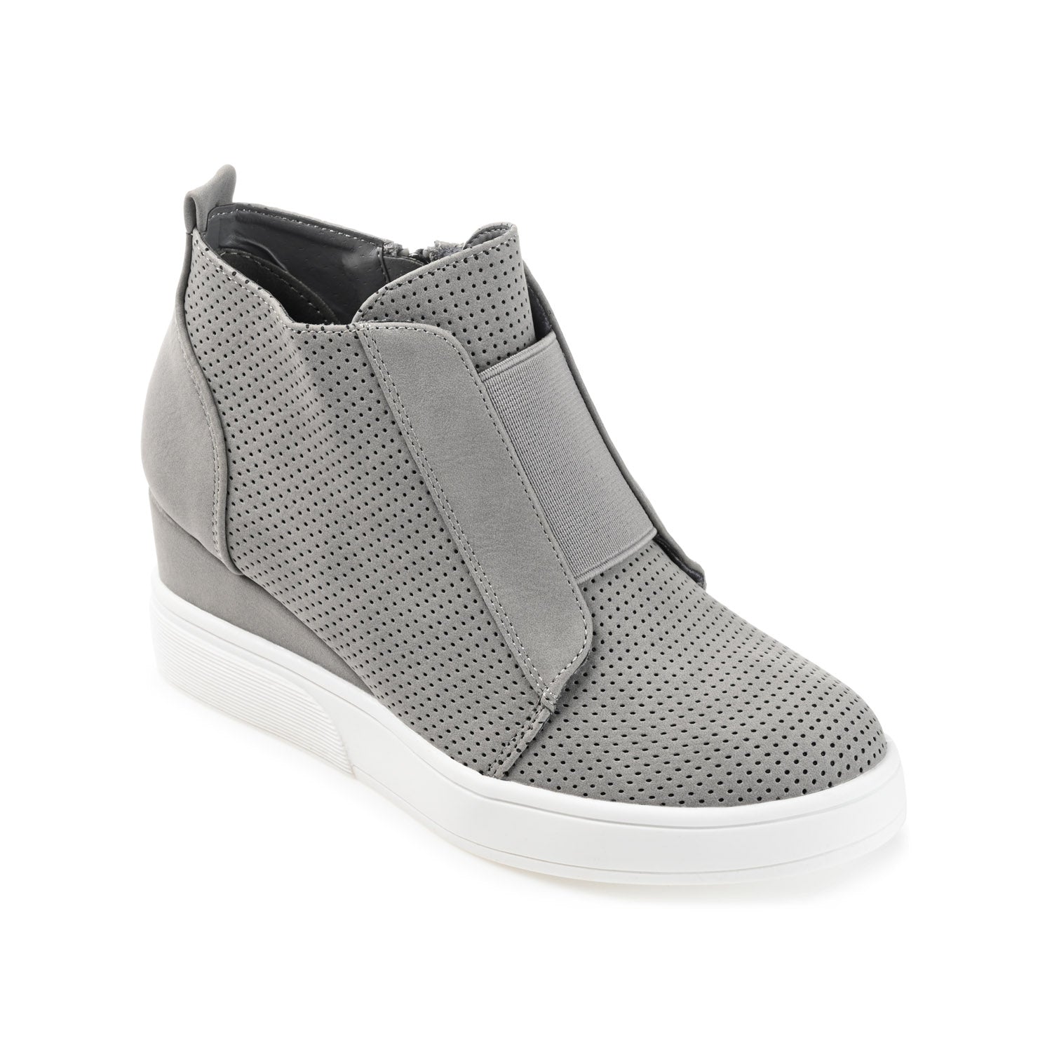CLARA WEDGE SNEAKERS IN VEGAN LEATHER - Grey PU