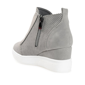CLARA WEDGE SNEAKERS IN VEGAN LEATHER - Grey PU