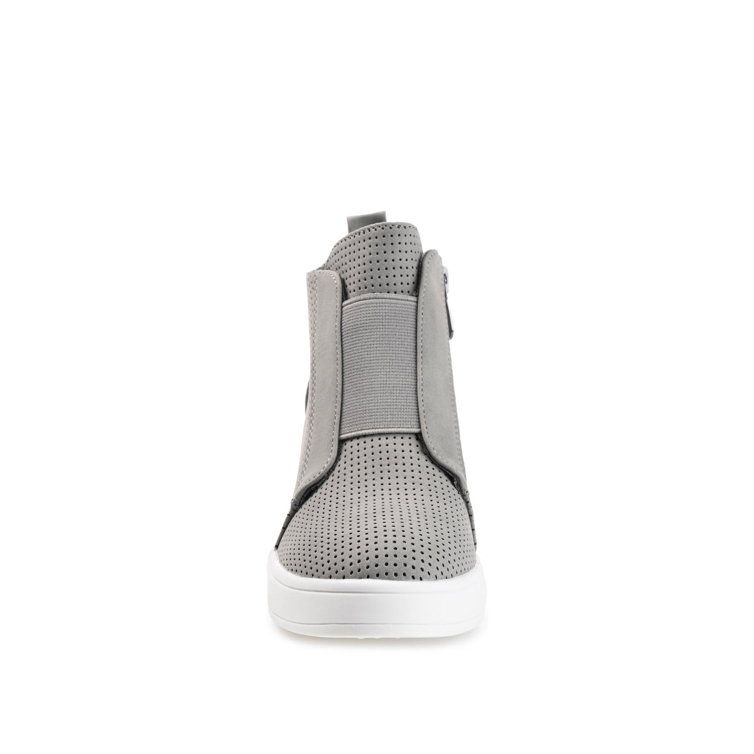 CLARA WEDGE SNEAKERS IN VEGAN LEATHER - Grey PU
