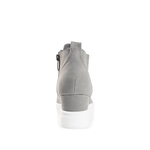 CLARA WEDGE SNEAKERS IN VEGAN LEATHER - Grey PU