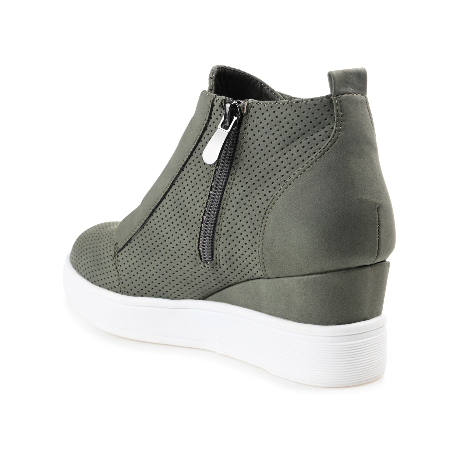 CLARA WEDGE HEEL SNEAKERS IN WIDE - Olive PU