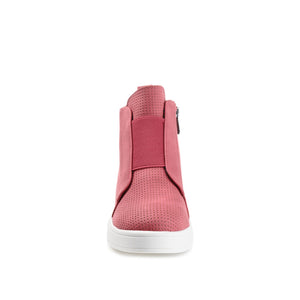 CLARA WEDGE SNEAKERS IN VEGAN LEATHER - Pink PU