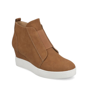 CLARA WEDGE SNEAKERS IN STATEMENT IN WIDE - Tan