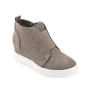 CLARA WEDGE SNEAKERS IN VEGAN LEATHER - Taupe PU
