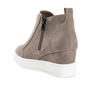 CLARA WEDGE SNEAKERS IN VEGAN LEATHER - Taupe PU