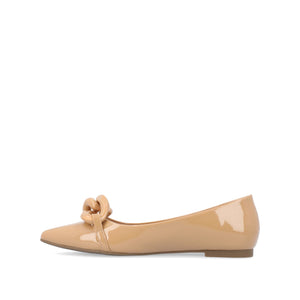 CLAREEN BALLET FLATS IN PATENT - Nude Patent