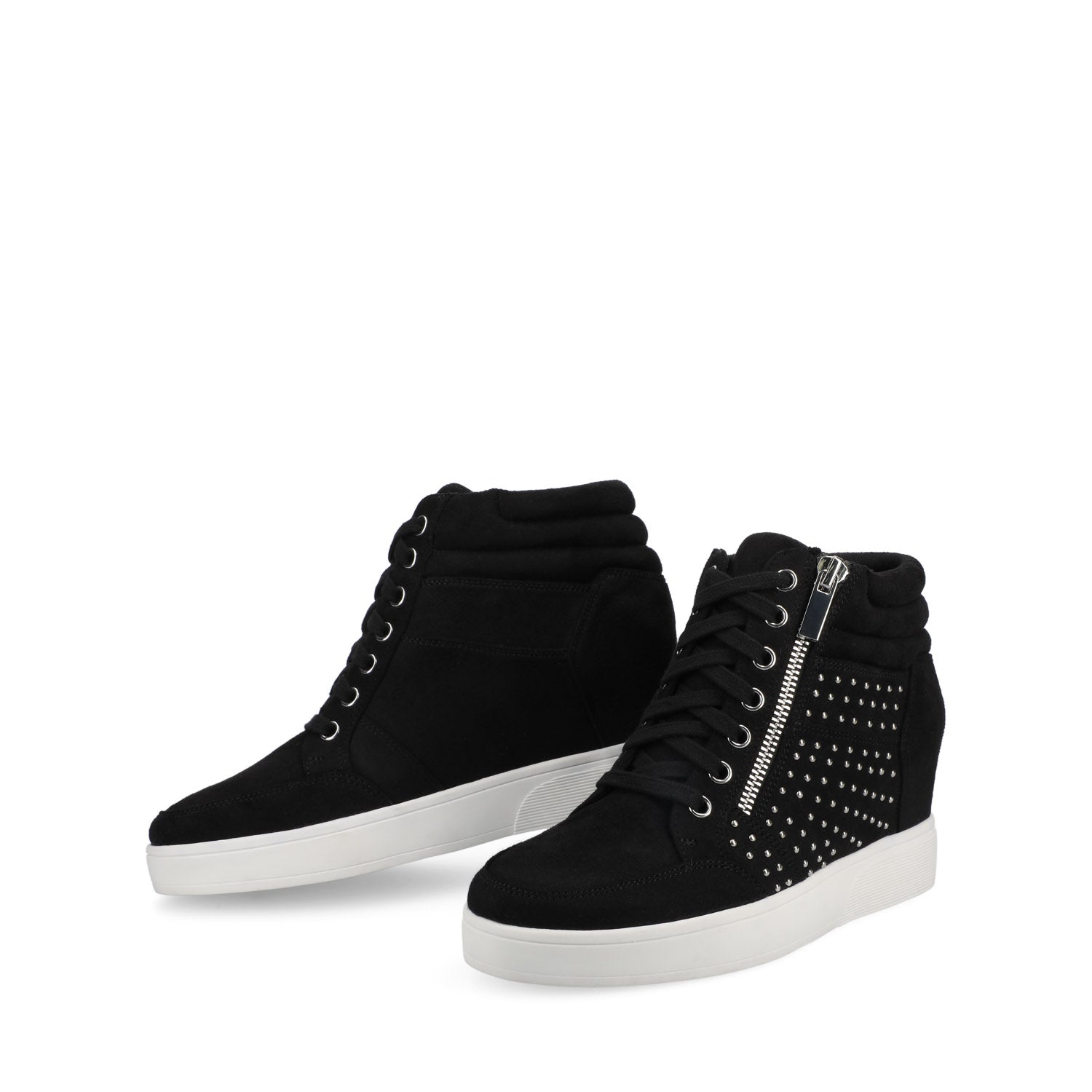CLARITY HIGH TOP WEDGE SNEAKER - Black Stud