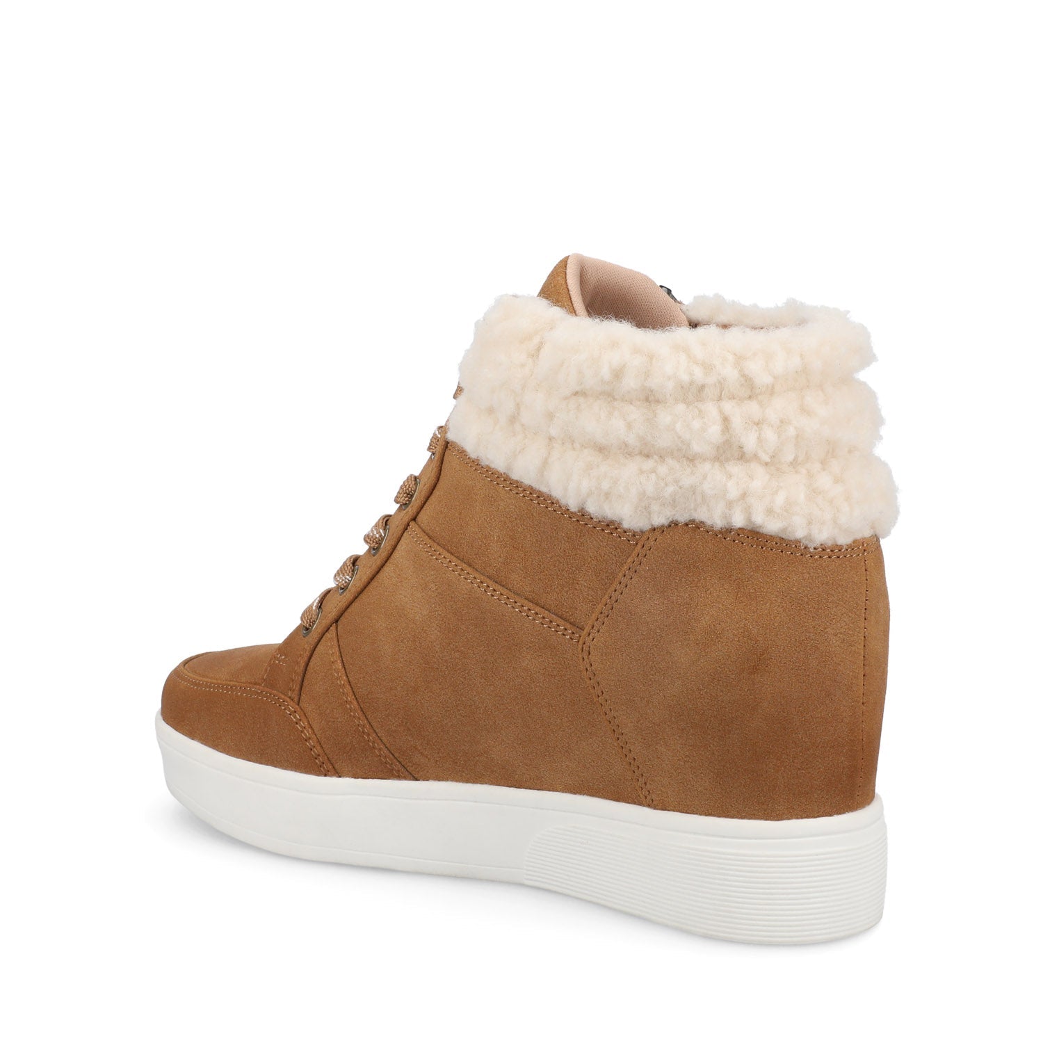 CLARITY HIGH TOP WEDGE SNEAKER - Cognac