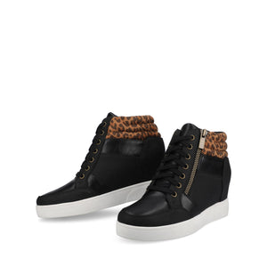 CLARITY HIGH TOP WEDGE SNEAKER - Leopard