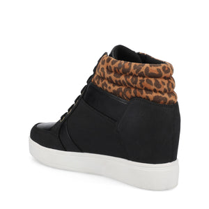 CLARITY HIGH TOP WEDGE SNEAKER - Leopard