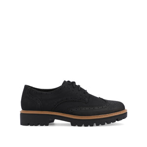 CLAUDIYA OXFORD LOAFER FLAT IN FAUX SUEDE - Black Faux Suede