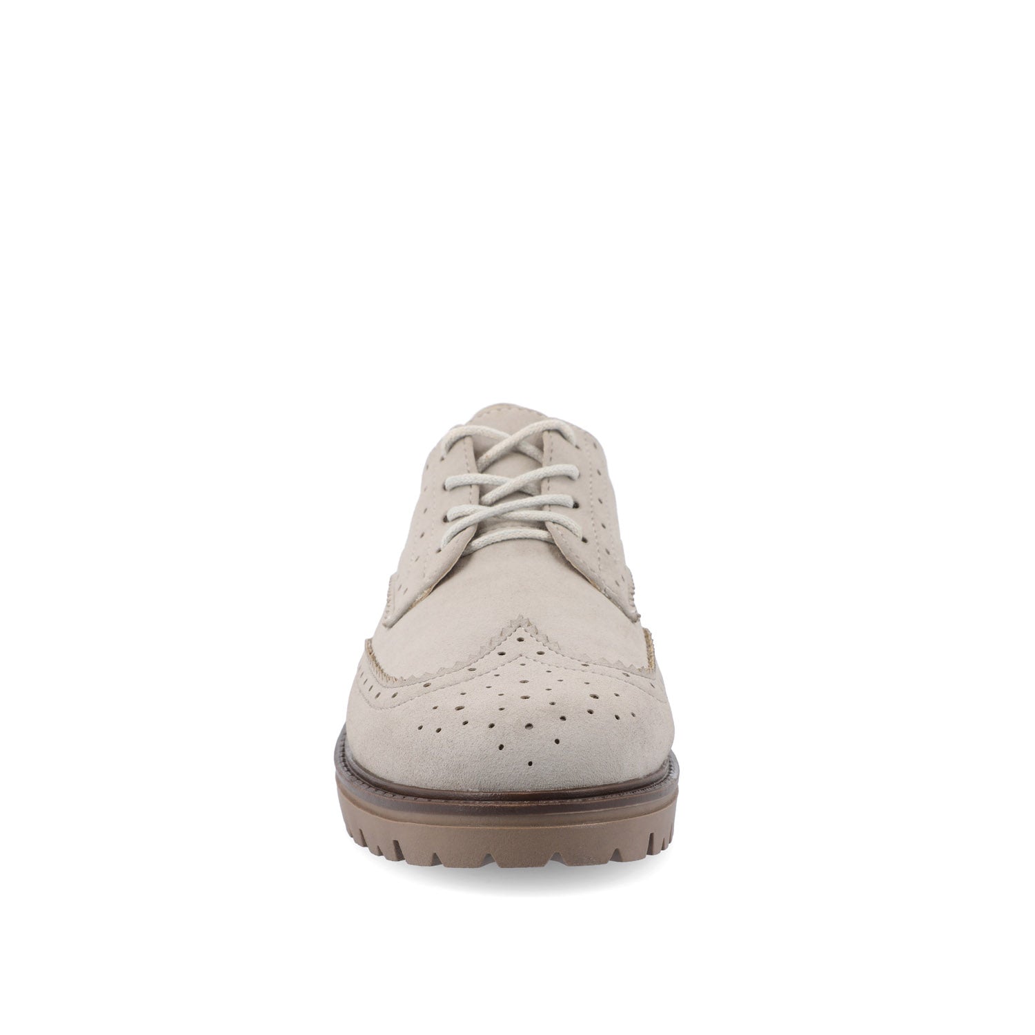 CLAUDIYA OXFORD LOAFER FLAT IN FAUX SUEDE - Grey Faux Suede