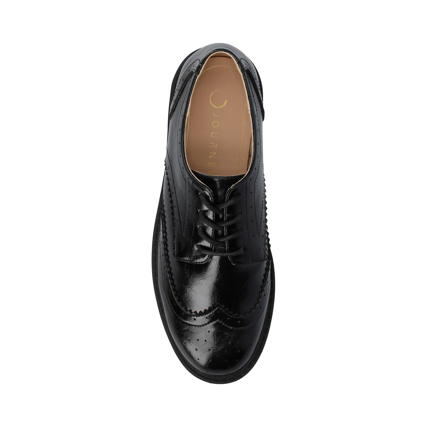 CLAUDIYA OXFORD VEGAN LEATHER LOAFER IN WIDE - Black Patent