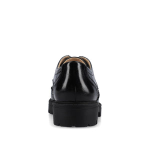 CLAUDIYA OXFORD VEGAN LEATHER LOAFER IN WIDE - Black Patent