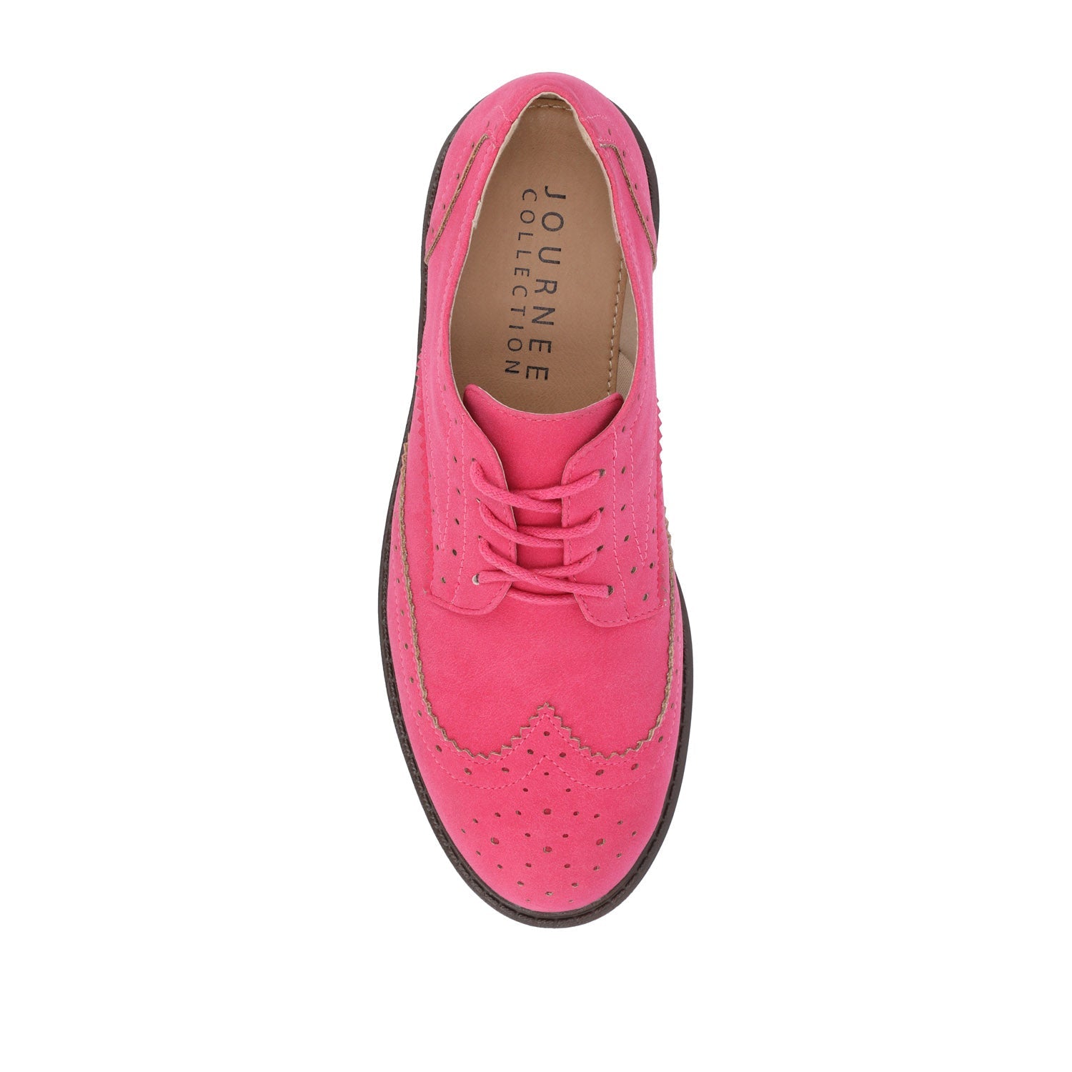CLAUDIYA OXFORD LOAFER FLATS IN WIDE - Pink Faux Suede