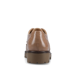 CLAUDIYA OXFORD VEGAN LEATHER LOAFER IN WIDE - Taupe Patent