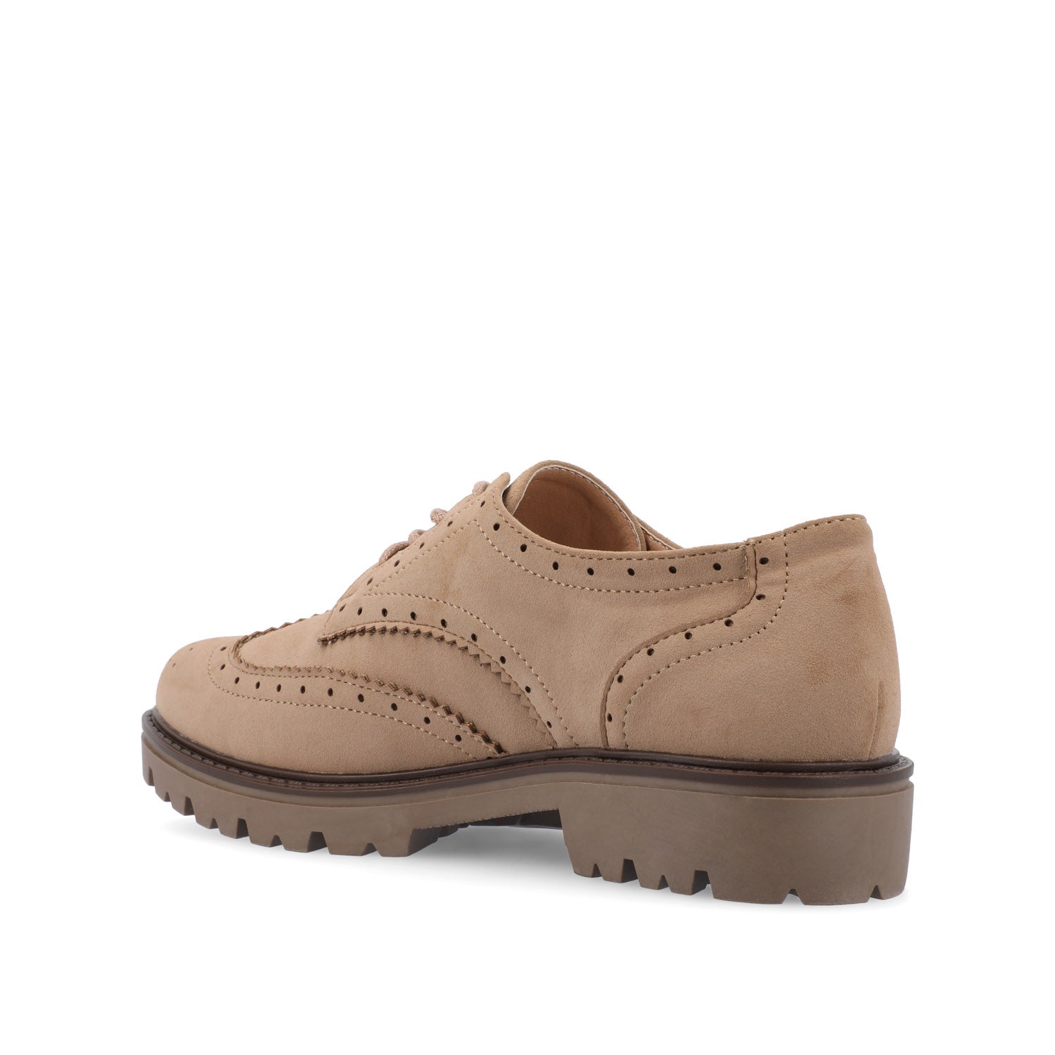 CLAUDIYA OXFORD LOAFER FLAT IN FAUX SUEDE - Taupe Suede