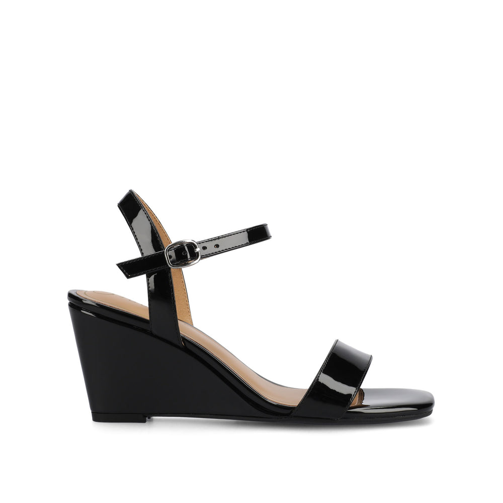 CLAYR STRAPPY WEDGE HEELS IN PATENT