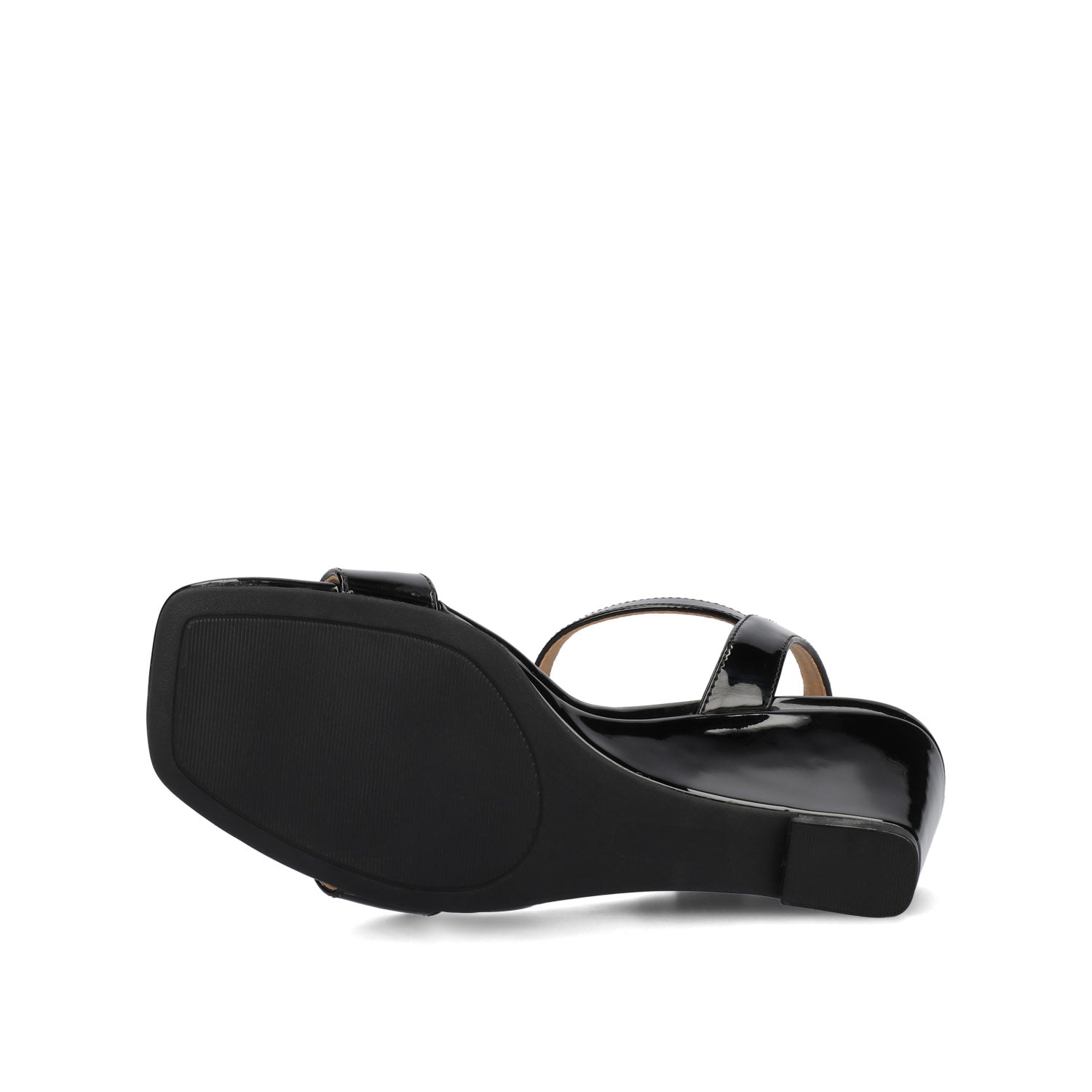 CLAYR STRAPPY WEDGE HEELS IN PATENT - Black Patent