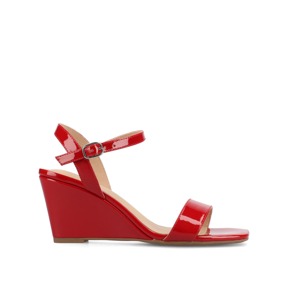 CLAYR STRAPPY WEDGE HEELS IN PATENT