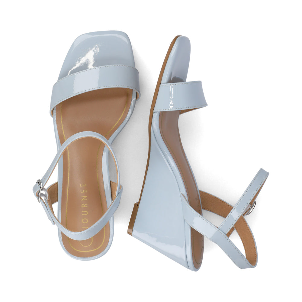 CLAYR STRAPPY WEDGE HEELS IN PATENT