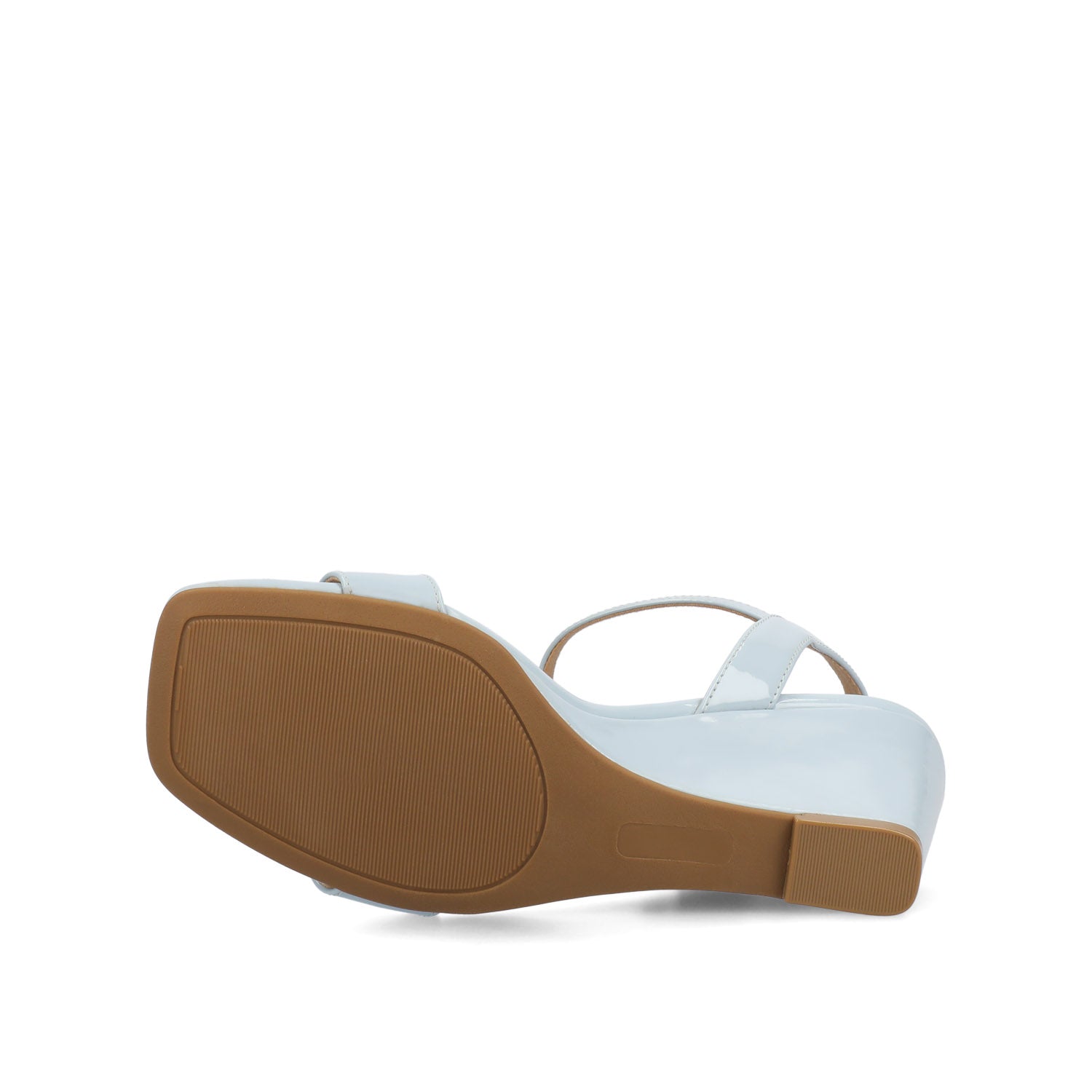 CLAYR STRAPPY WEDGE HEELS IN PATENT - Blue Patent