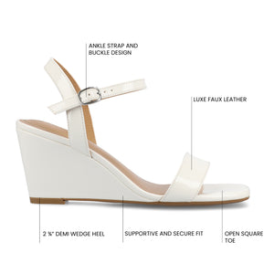 CLAYR STRAPPY WEDGE HEELS IN PATENT