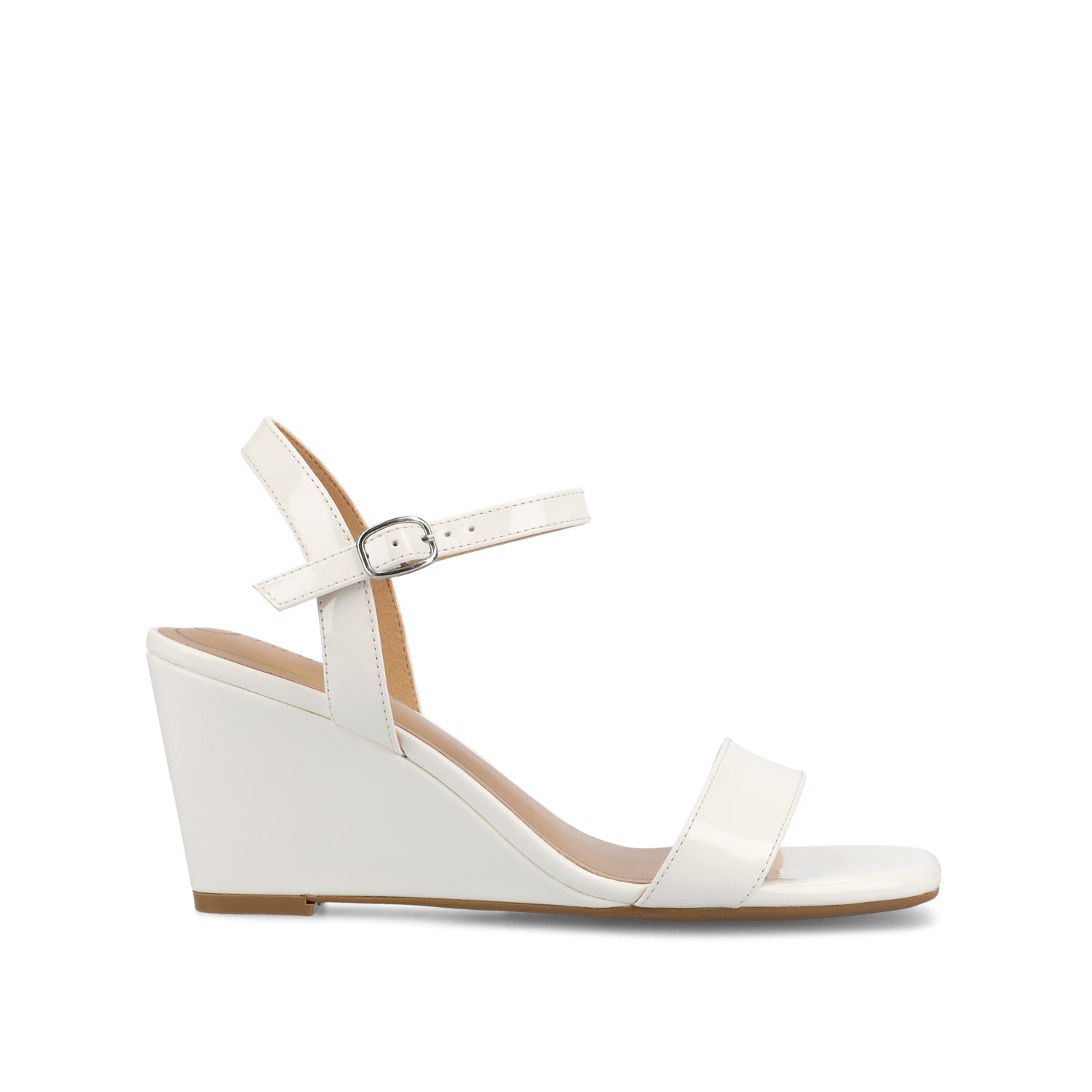 CLAYR STRAPPY WEDGE HEELS IN PATENT - White Patent