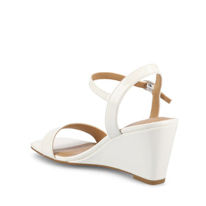 CLAYR STRAPPY WEDGE HEELS IN PATENT - White Patent