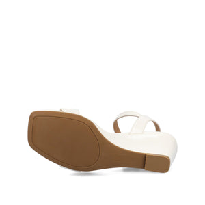 CLAYR STRAPPY WEDGE HEELS IN PATENT - White Patent