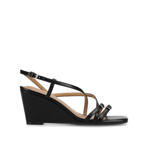 CLINNNE MULTI STRAP WEDGE SANDALS - Black