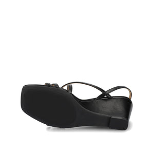 CLINNNE MULTI STRAP WEDGE SANDALS - Black