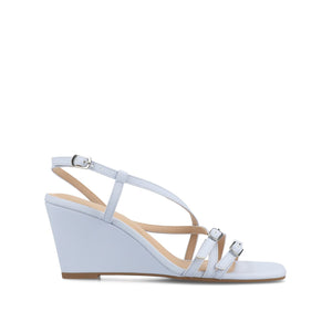 CLINNNE MULTI STRAP WEDGE SANDALS - Light Blue