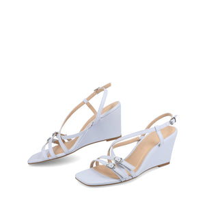 CLINNNE MULTI STRAP WEDGE SANDALS - Light Blue