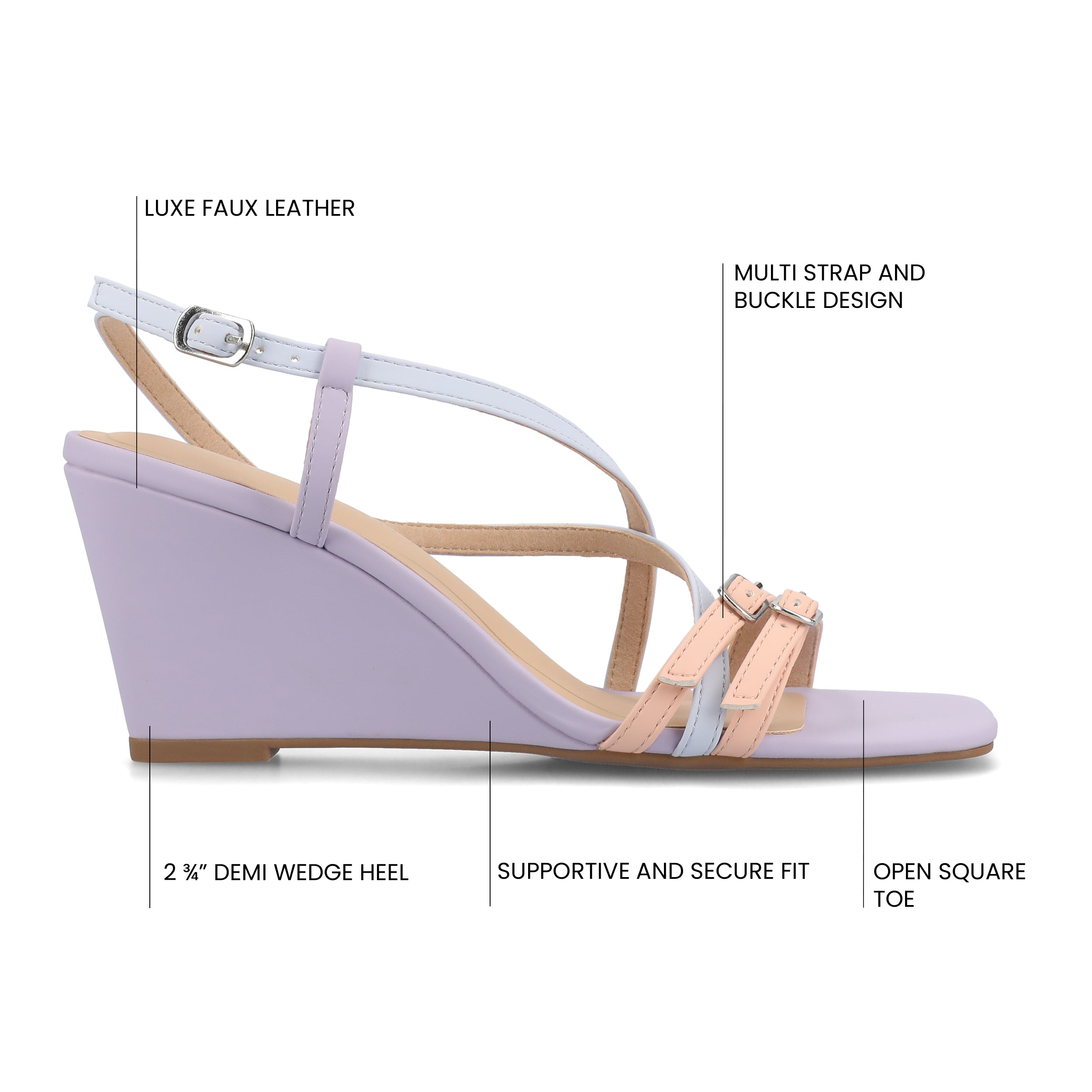 CLINNNE MULTI STRAP WEDGE SANDALS - Multi