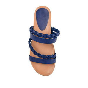 COLETTE SLIDE SANDALS IN WIDE - Blue