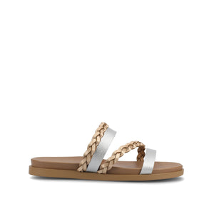 COLETTE SLIDE SANDALS IN VEGAN LEATHER - Silver