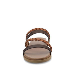 COLETTE SLIDE SANDALS IN WIDE - Cognac