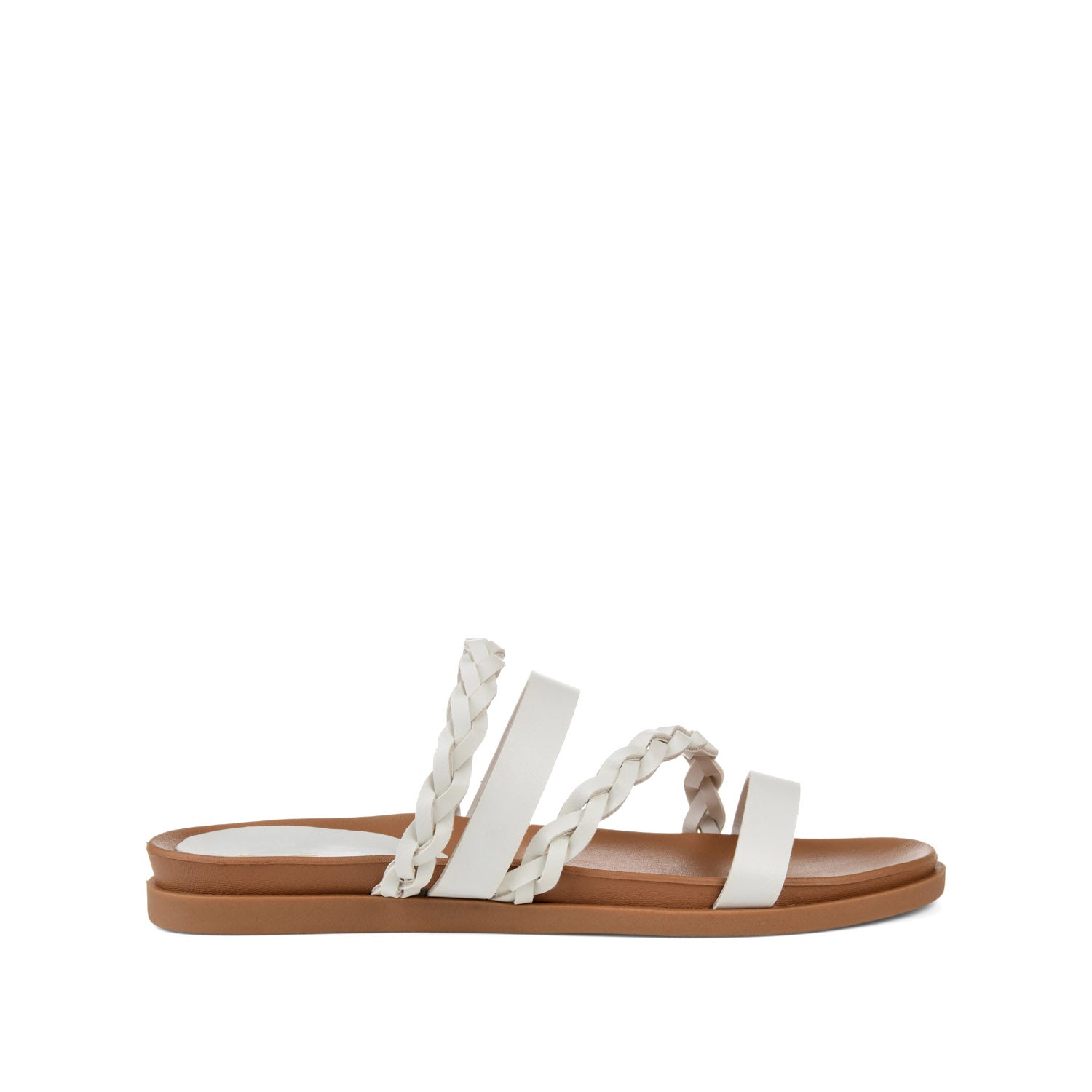 COLETTE SLIDE SANDALS IN FAUX LEATHER