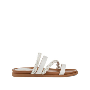 COLETTE SLIDE SANDALS IN VEGAN LEATHER - White