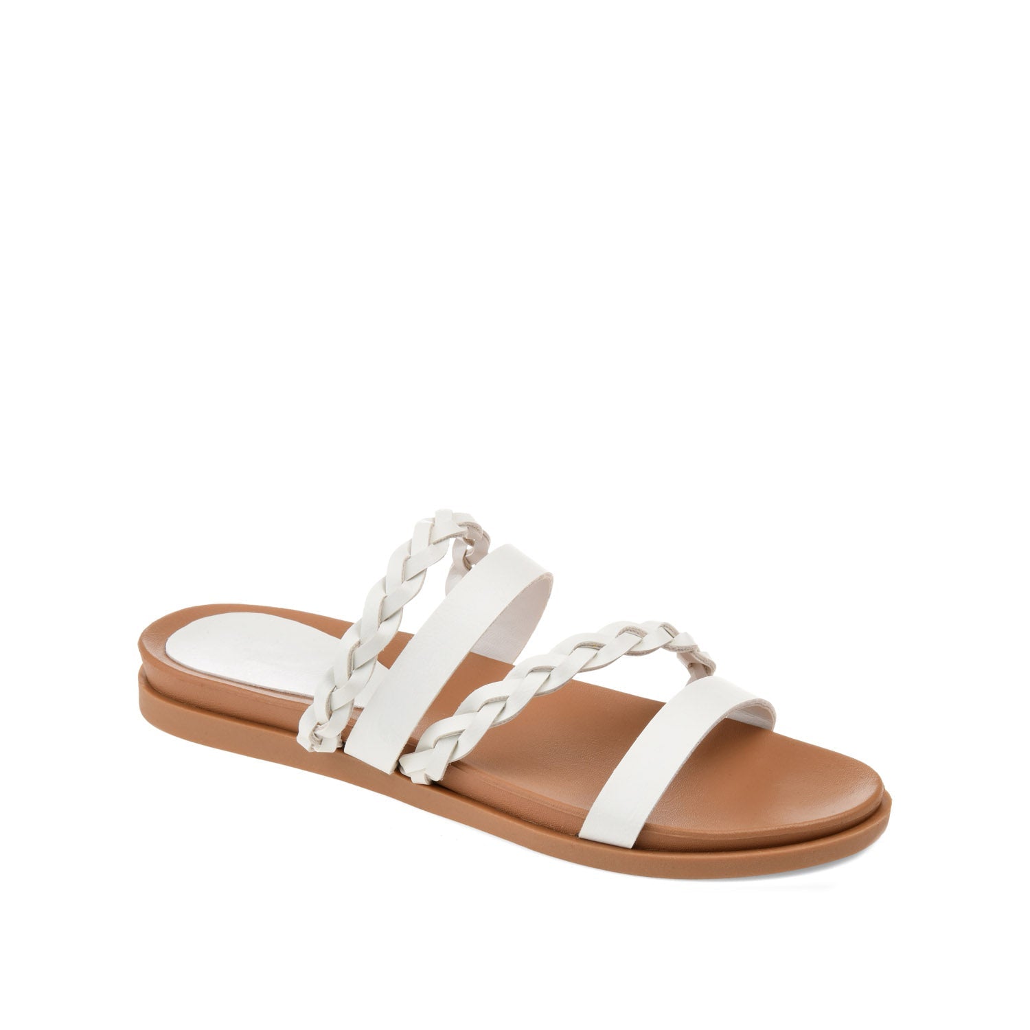 COLETTE SLIDE SANDALS IN WIDE - White
