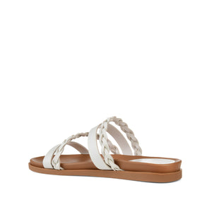 COLETTE SLIDE SANDALS IN WIDE - White
