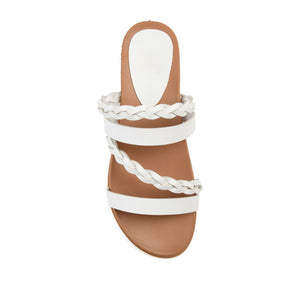 COLETTE SLIDE SANDALS IN WIDE - White