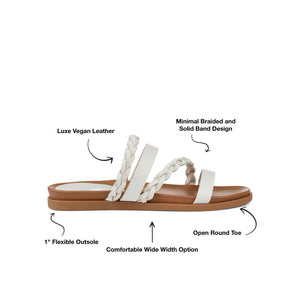 COLETTE SLIDE SANDALS IN WIDE - White